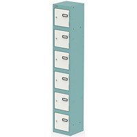 Qube Locker 6 Door 1800mm High Pastel Turquoise And Satin White
