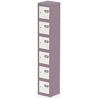 Qube Locker 6 Door 1800mm High Pastel Violet And Satin White