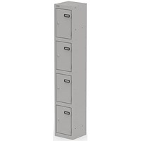 Qube Locker 4 Door 1800mm High Goose Grey