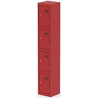 Qube Locker 4 Door 1800mm High Red