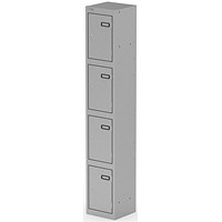 Qube Locker 4 Door 1800mm High Silver