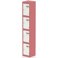 Qube Locker 4 Door 1800mm High Antique Pink And Satin White