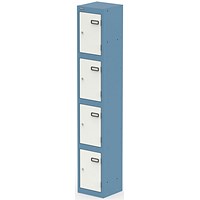 Qube Locker 4 Door 1800mm High Pastel Blue And Satin White