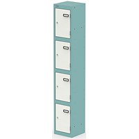 Qube Locker 4 Door 1800mm High Pastel Turquoise And Satin White