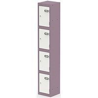 Qube Locker 4 Door 1800mm High Pastel Violet And Satin White