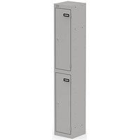 Qube Locker 2 Door 1800mm High Goose Grey