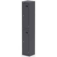 Qube Locker 2 Door 1800mm High Graphite Grey