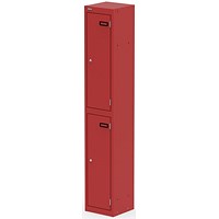 Qube Locker 2 Door 1800mm High Red