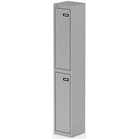 Qube Locker 2 Door 1800mm High Silver
