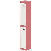 Qube Locker 2 Door 1800mm High Antique Pink And Satin White