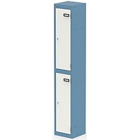 Qube Locker 2 Door 1800mm High Pastel Blue And Satin White