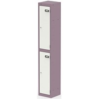 Qube Locker 2 Door 1800mm High Pastel Violet And Satin White