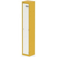 Qube Locker 1 Door 1800mm High Lemon Yellow And Satin White
