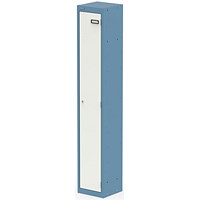 Qube Locker 1 Door 1800mm High Pastel Blue And Satin White