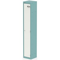 Qube Locker 1 Door 1800mm High Pastel Turquoise And Satin White