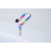 Avery Recycled Rainbow Pre-Printed Lanyard with 2cm Wide Carabiner, Pack of 10