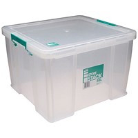 StoreStack Storage Box, Clear, 48 Litre