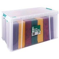 StoreStack Storage Box, Clear, 70 Litre