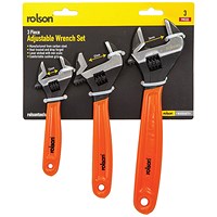 Rolson 3 Piece Adjustable Wrench Set Pack of 4 19024