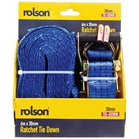 Rolson Heavy Duty Ratchet Tie Down 38mmx6m Pack of 8 44232