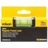 Rolson Magnetic Pocket Level 100mm Pack of 12 54116
