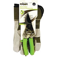 Rolson Heavy Duty Rigger Gloves/Secateur Set Pack of 6 Rgr Glves & Sec