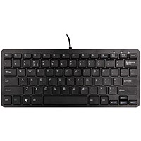 R-GO Compact Ergonomic Keyboard, Wired, Black