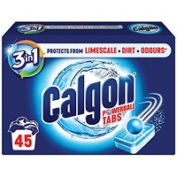 Calgon Powerball 3 in 1 Washing Machine Cleaner Tabs, Pack of 45