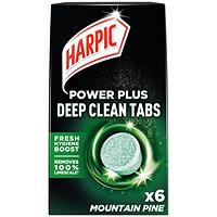 Harpic Power Plus Deep Clean Toilet Cleaner Tablets, 6 Pack, Pine, Pack of 8