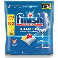 Finish Quantum Dishwasher Tablets Lemon 100 Tablets Pack of 4