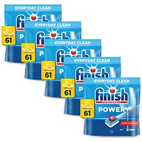 Finish Power All In One Dishwasher Tablets Lemon x61 Tabs Pack of 5