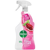 Dettol Antibacterial Multipurpose Cleaner Spray, Pomegranate and Lime, 1L, Pack of 6