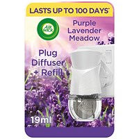 Air Wick Liquid Electric Plug Diffuser + 4 Refills, 19ml, Purple Lavender Meadow Air Wick Liquid Electric Plug Diffuser + 4 Refills, 19ml, Purple Lavender Meadow
