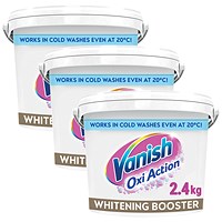 Vanish Oxi Action Stain Remover Powder For Whites, 2.4Kg - 3 Pack Saver Bundle