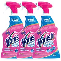 Vanish Carpet and Upholstery Cleaner, 1 Litre - 3 Pack Saver Bundle