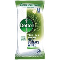 Dettol Biodegradable TruClean Wipes Pear 4x80 (Pack of 320)