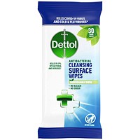 Dettol Antibacterial Cleansing Wipes, 30 Wipes Per Pack, Pack of 10