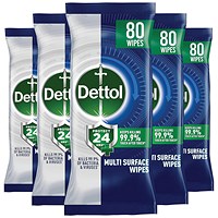 Dettol Bio Wipes Fresh 80 wipes Pack of 5