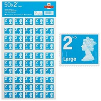 Royal Mail 2nd class postage stamps for large letters – 50 Per Pack