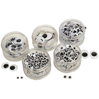 Stick-On Wiggly Eyes Stack Pack Black/White Assorted (Pack of 560)