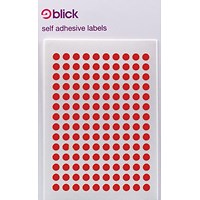 Blick Coloured Labels in Bags Round 5mm Dia 980 Per Bag Red (Pack of 19600) RS001355