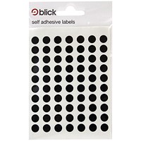 Blick Coloured Labels in Bags Round 8mm Dia 490 Per Bag Black (Pack of 9800) RS001751