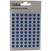 Blick Coloured Labels in Bags Round 8mm Dia 490 Per Bag Blue (Pack of 9800) RS002055