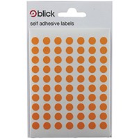 Blick Coloured Labels in Bags Round 8mm Dia 490 Per Bag Orange (Pack of 9800) RS002857