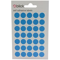 Blick Coloured Labels in Bags Round 13mm Dia 140 Per Bag Blue (Pack of 2800) RS003953