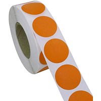 Blick Labels in Dispensers Round 19mm Orange (Pack of 1280) RS011859