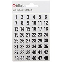 Blick White/Black 00-99 Labels 7mm x 13mm (2880 Pack) RS016250