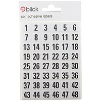 Blick White/Black 00-99 Labels 7mm x 13mm (Pack of 2880) RS016250