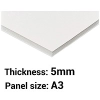 Foamboard, A3, White, 5mm Thick, Box of 10 Foamboard, A3, White, 5mm Thick, Box of 10