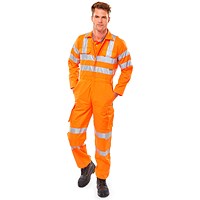 Beeswift Railspec Coveralls With Reflective Tape, Orange, 54T